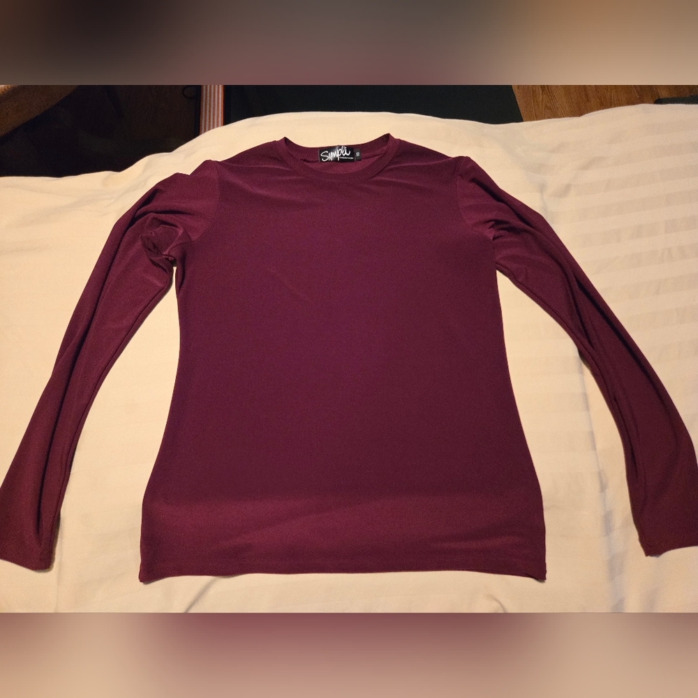 Sympli Rich Purple Long Sleeve Blouse